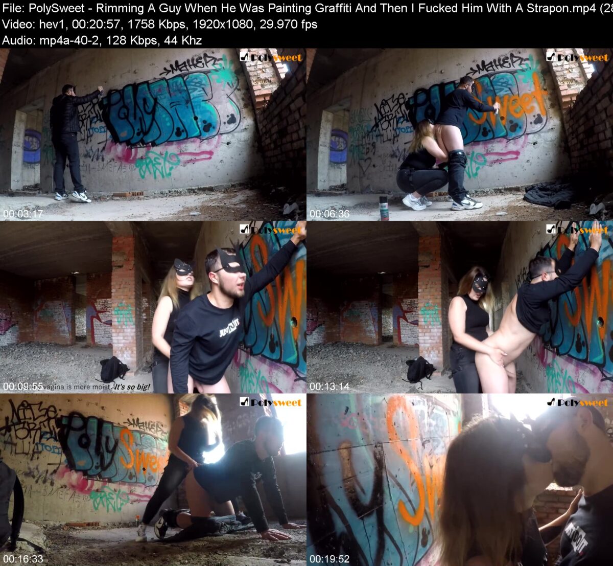 Actress: PolySweet. Title and Studio: Rimming A Guy When He Was Painting Graffiti And Then I Fucked Him With A Strapon