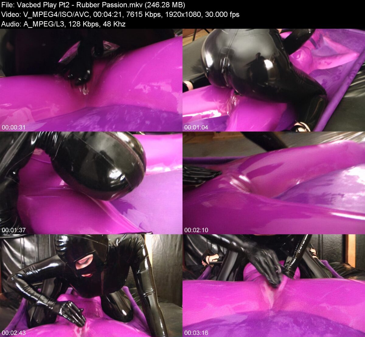 Actress: Vacbed Play Pt2. Title and Studio: Rubber Passion