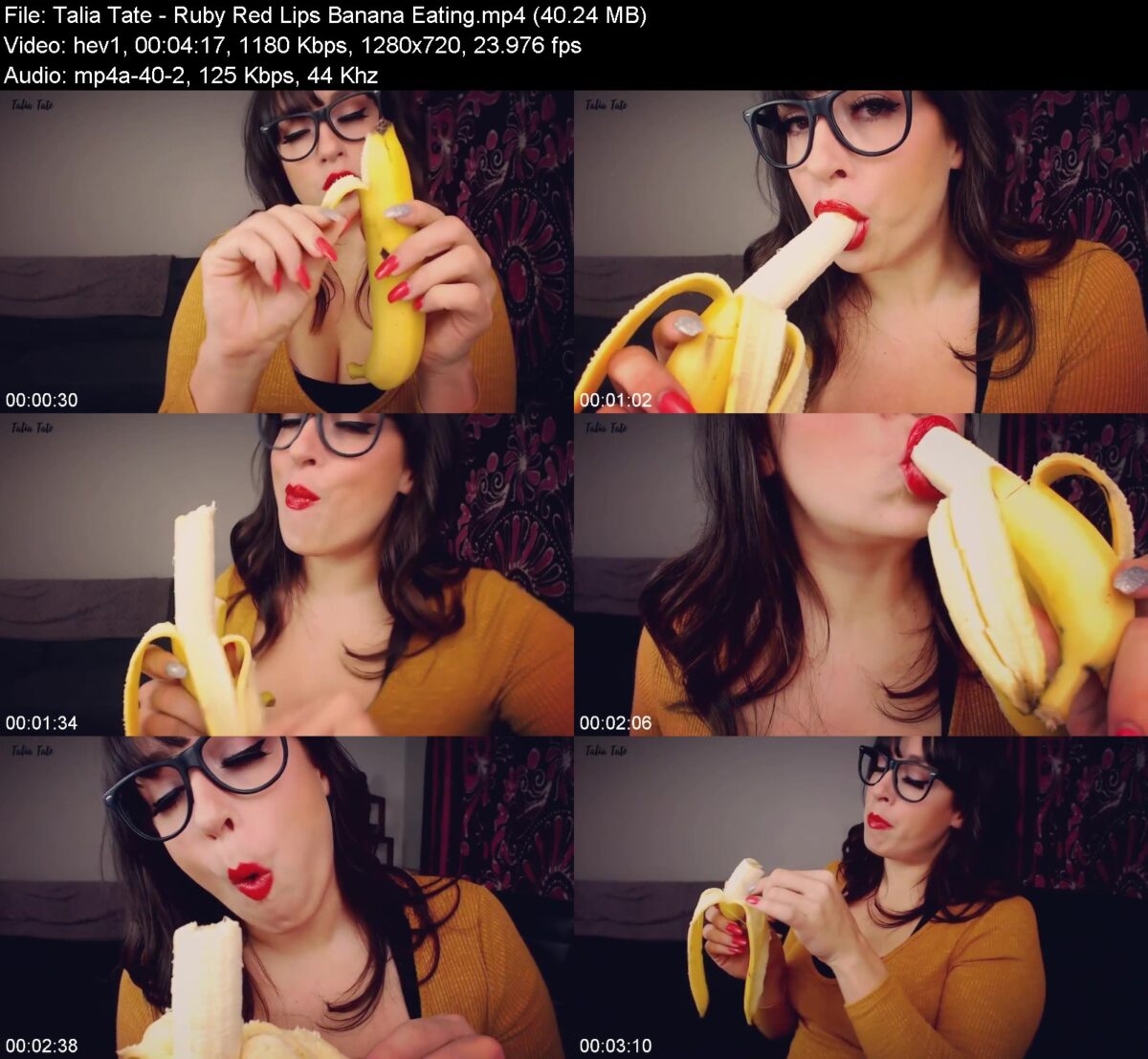 Actress: Talia Tate. Title and Studio: Ruby Red Lips Banana Eating