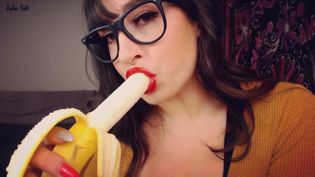 Talia Tate in Ruby Red Lips Banana Eating