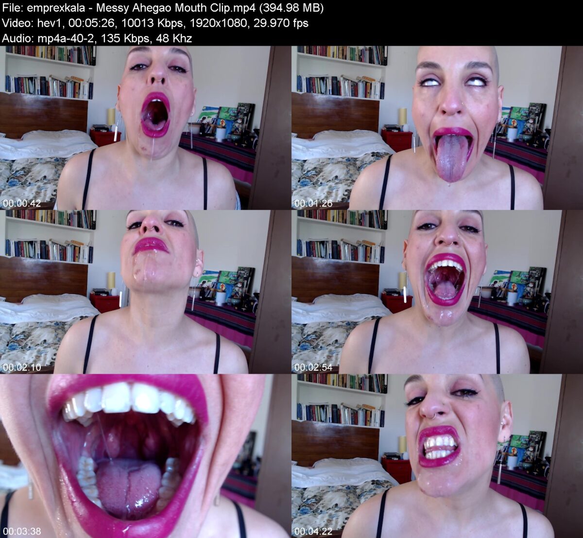 Actress: emprexkala. Title and Studio: Messy Ahegao Mouth Clip