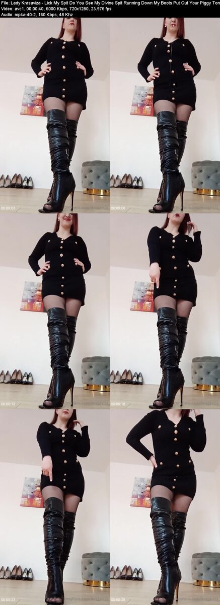 Lady Krasaviza - Lick My Spit Do You See My Divine Spit Running Down My Boots Put Out Your Piggy Tongue And Lick It