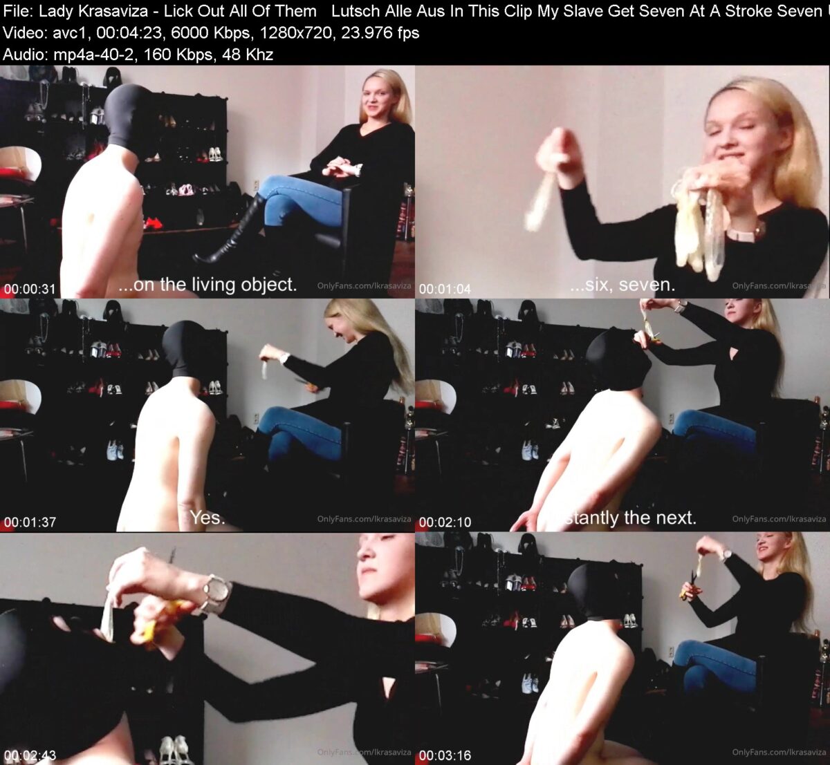 Lady Krasaviza - Lick Out All Of Them   Lutsch Alle Aus In This Clip My Slave Get Seven At A Stroke Seven Used Cu