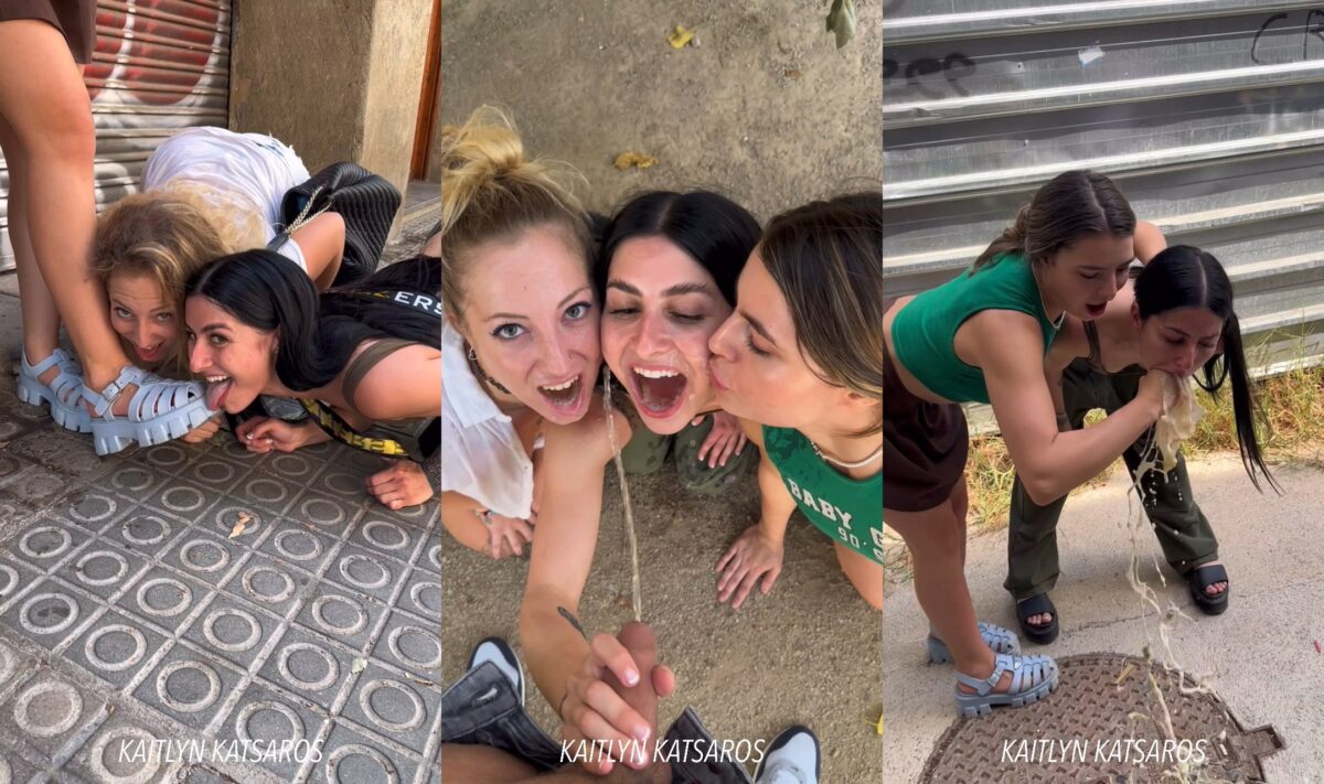 Kaitlyn Katsaros, Venom Evil, Ashtray, and Perry Layne – Public Adventure in Barcelona